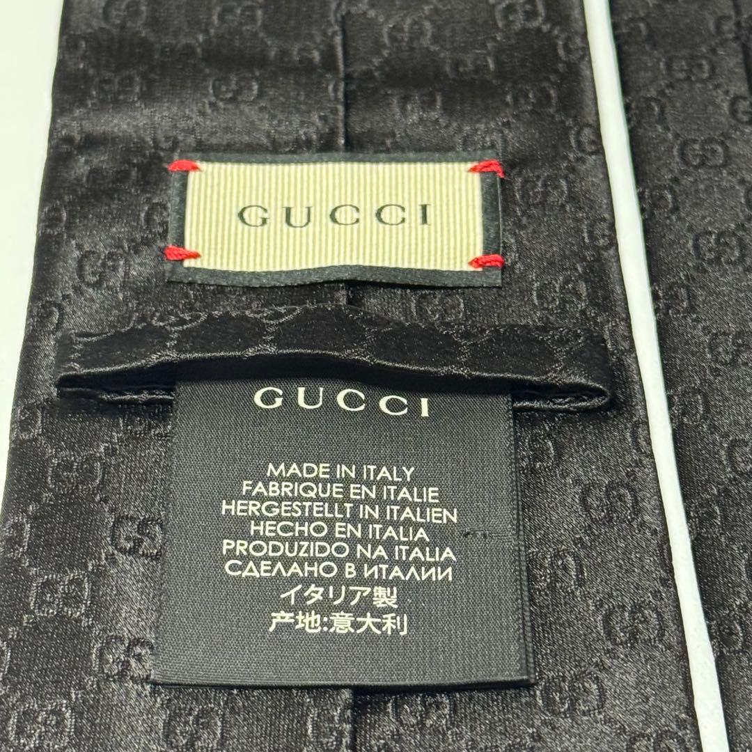 GUCCI gg 総柄 ブラック／黒色 ネクタイ 069039