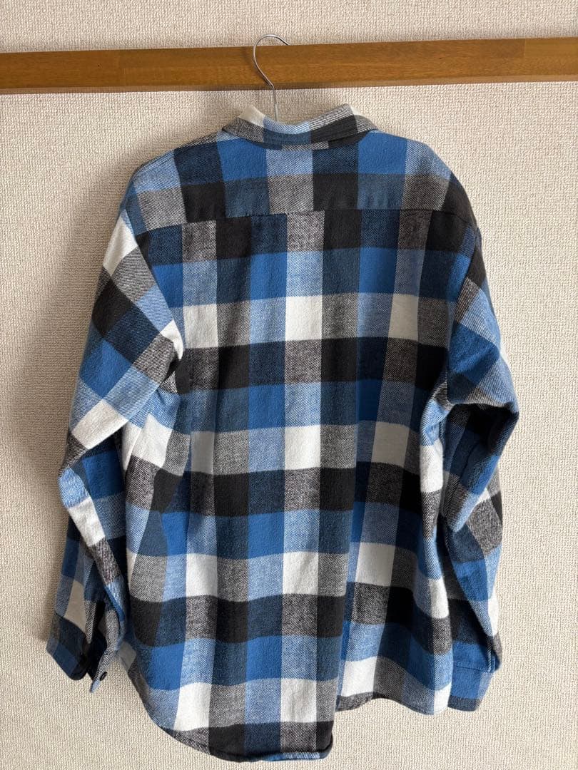 FROSTPROOF 青黒白　チェック　ネルシャツ Lサイズ　80s