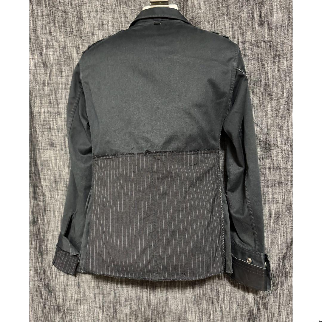 OVERDESIGN premium レザー装飾ダメージ加工　ジャケット　黒