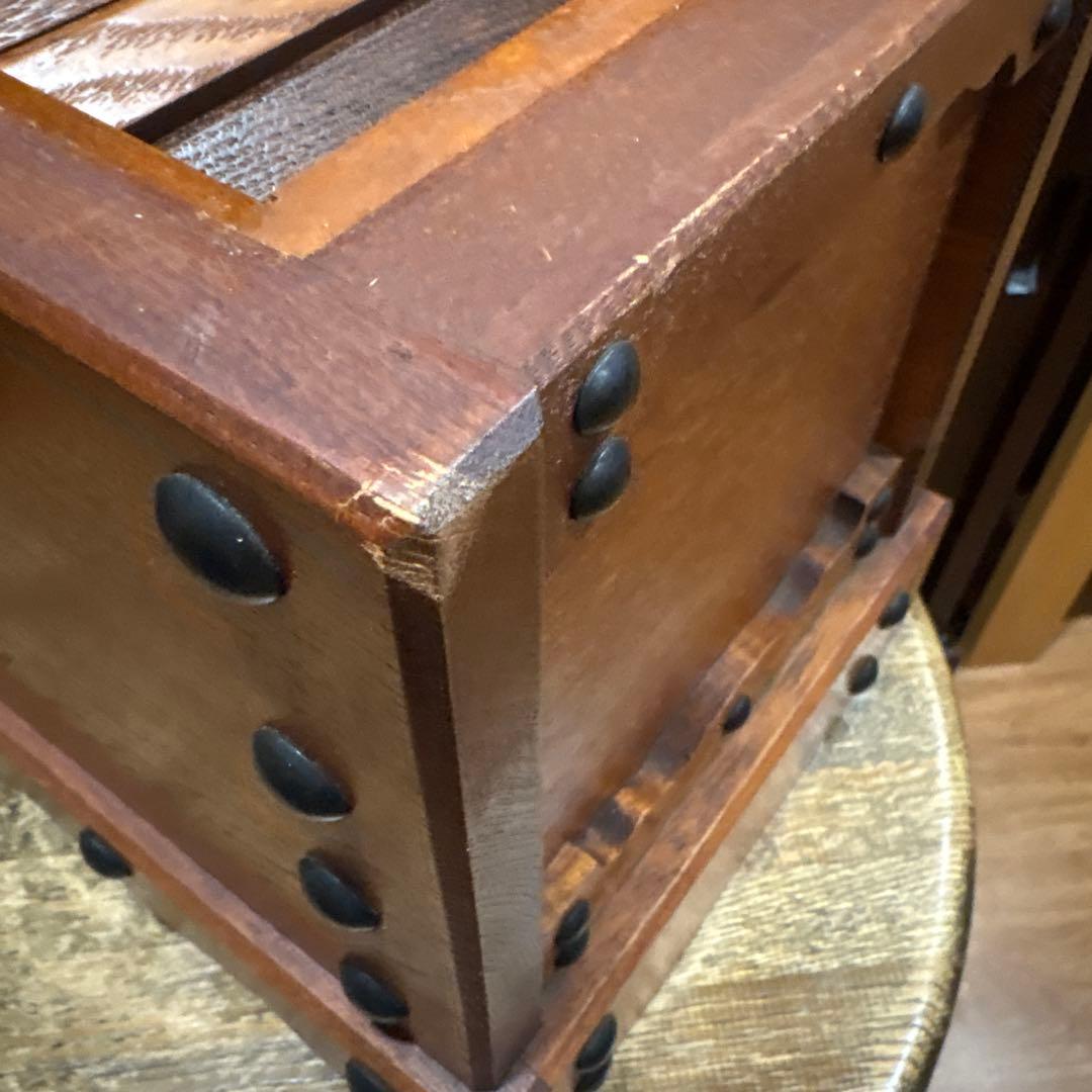 レトロ　賽銭箱　貯金箱　木製