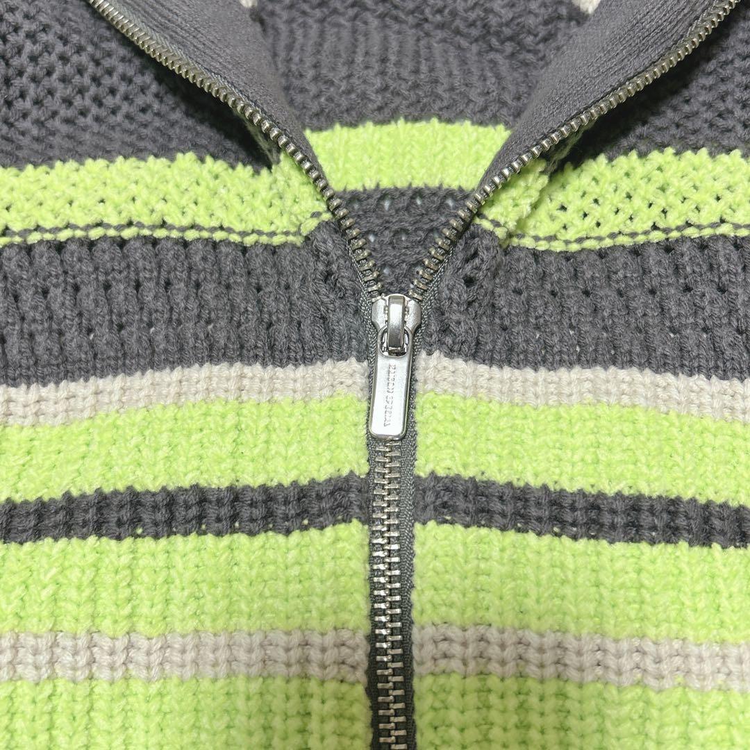 メゾンスペシャル Front Zip Mesh Border Knitwear