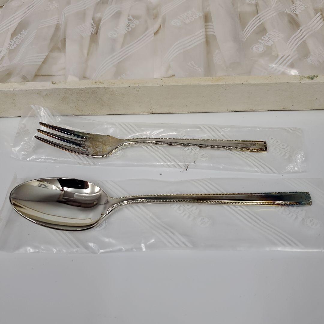 luckywood wood  lucky silvered フォーク　スプ―ン