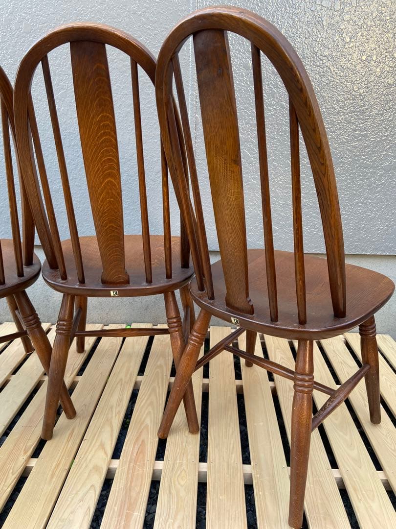 【3脚所持】②飛騨産業 ダイニングチェア ボウバック ヴィンテージ