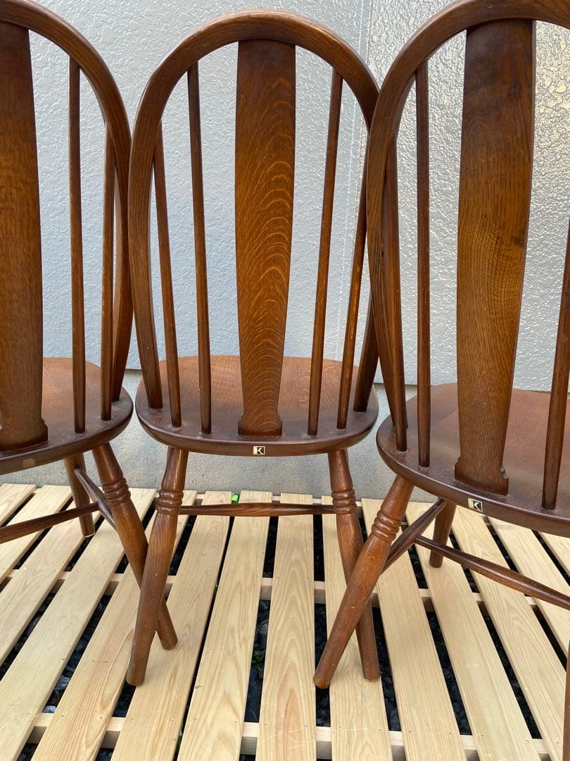 【3脚所持】②飛騨産業 ダイニングチェア ボウバック ヴィンテージ