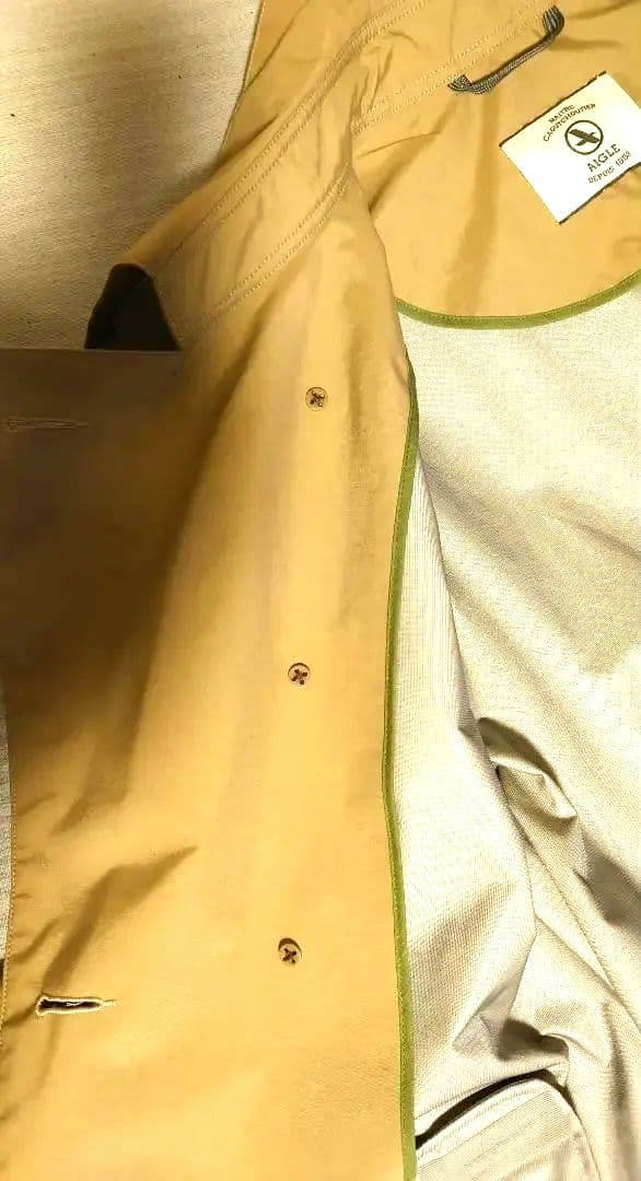 AIGLEトレンチコート メンズ ベージュ ダブルブレスト