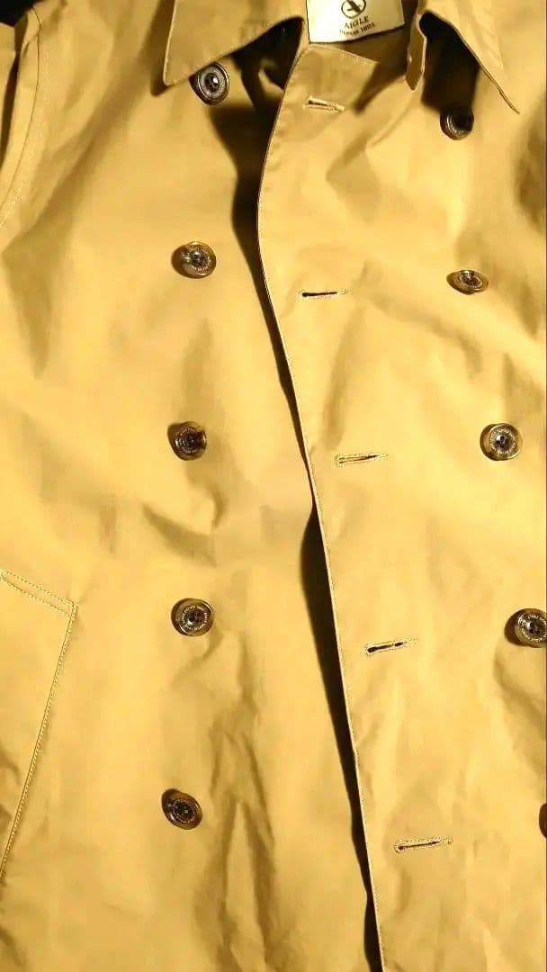 AIGLEトレンチコート メンズ ベージュ ダブルブレスト