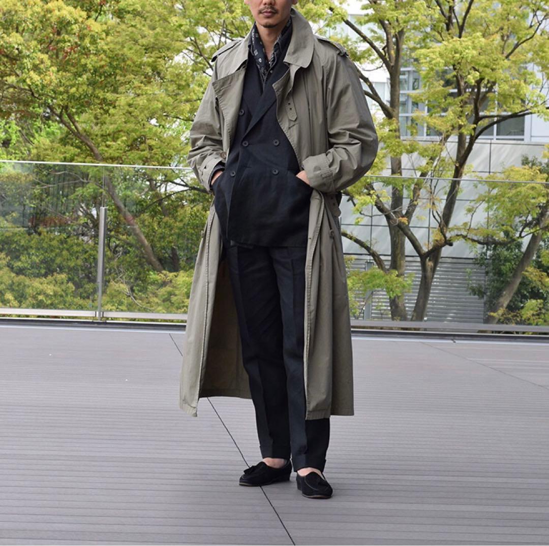 90s ラルフローレン　RALPH LAUREN トレンチコート　ロング　カーキ