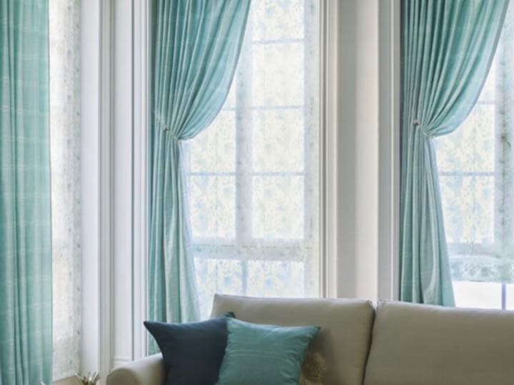 カーテン 遮光 タンガニー ターコイズブルー グリーン ２枚１組