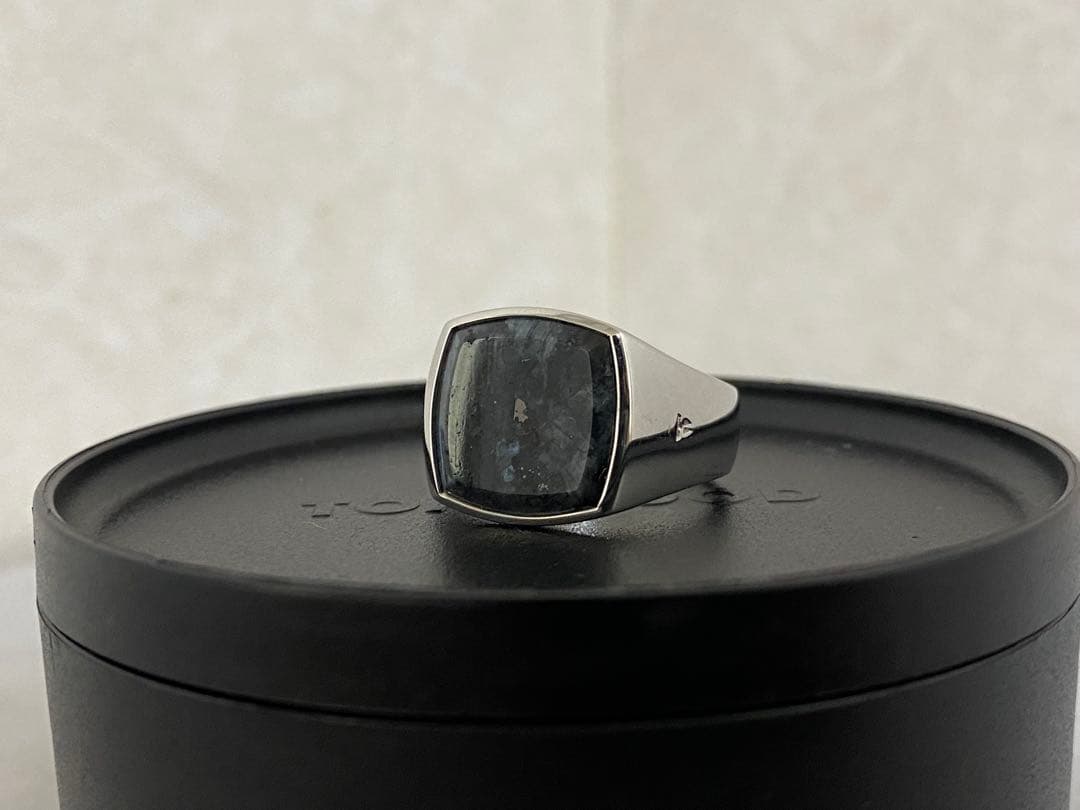 【新品】TOM WOOD リング　Cushion Larvikite 62