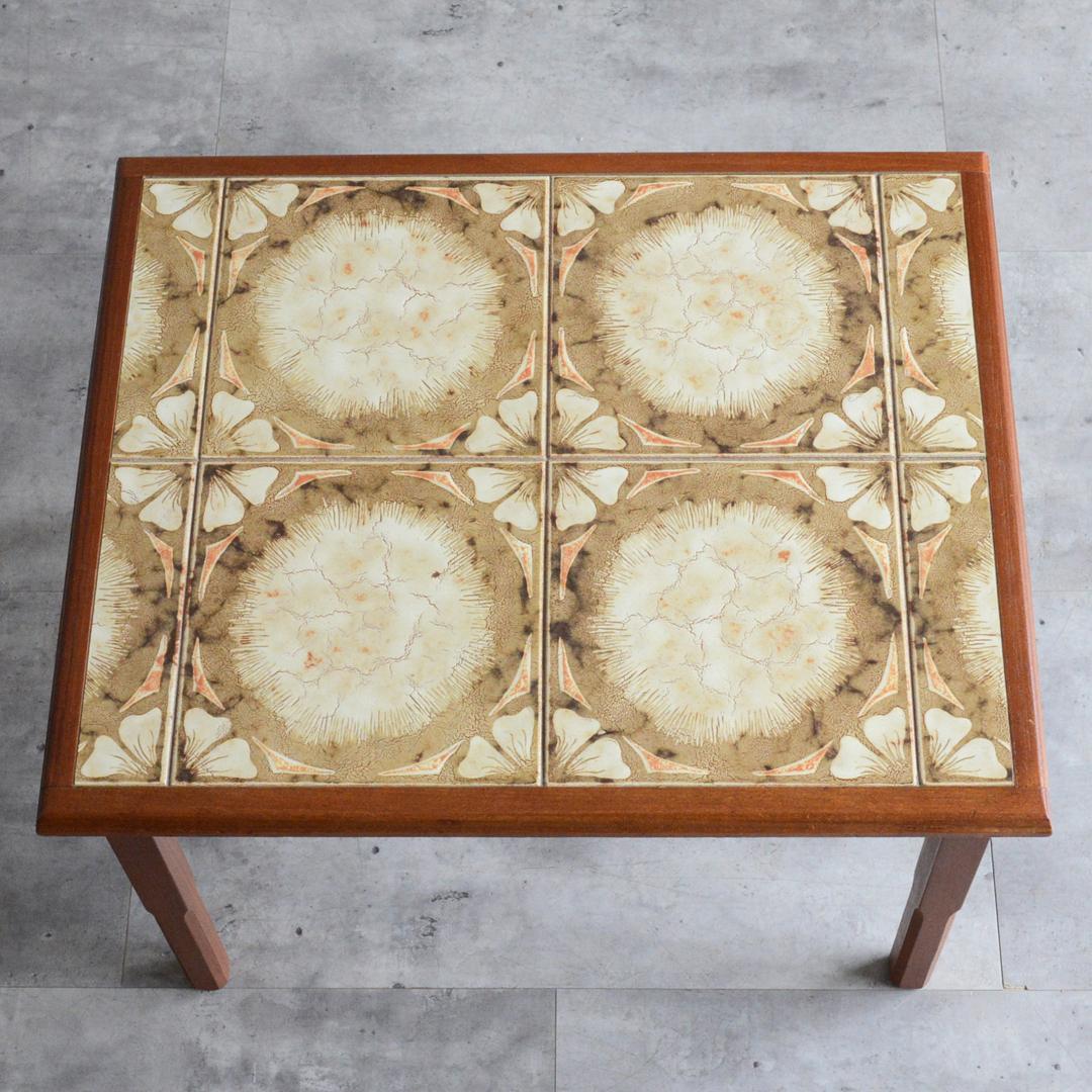 イギリス ヴィンテージ チーク タイルトップ ネストテーブル サイドテーブル