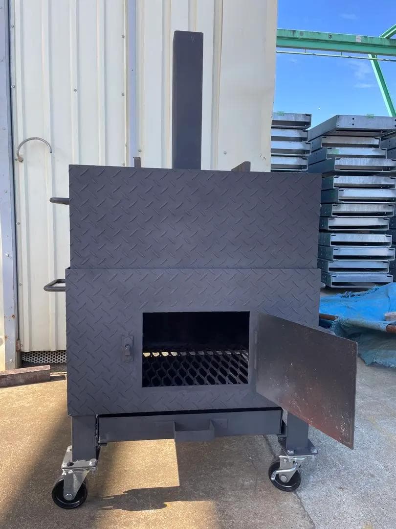 【新品・鉄製】石焼いも焼き機・BBQ鉄板焼き機　※引き取り限定‼