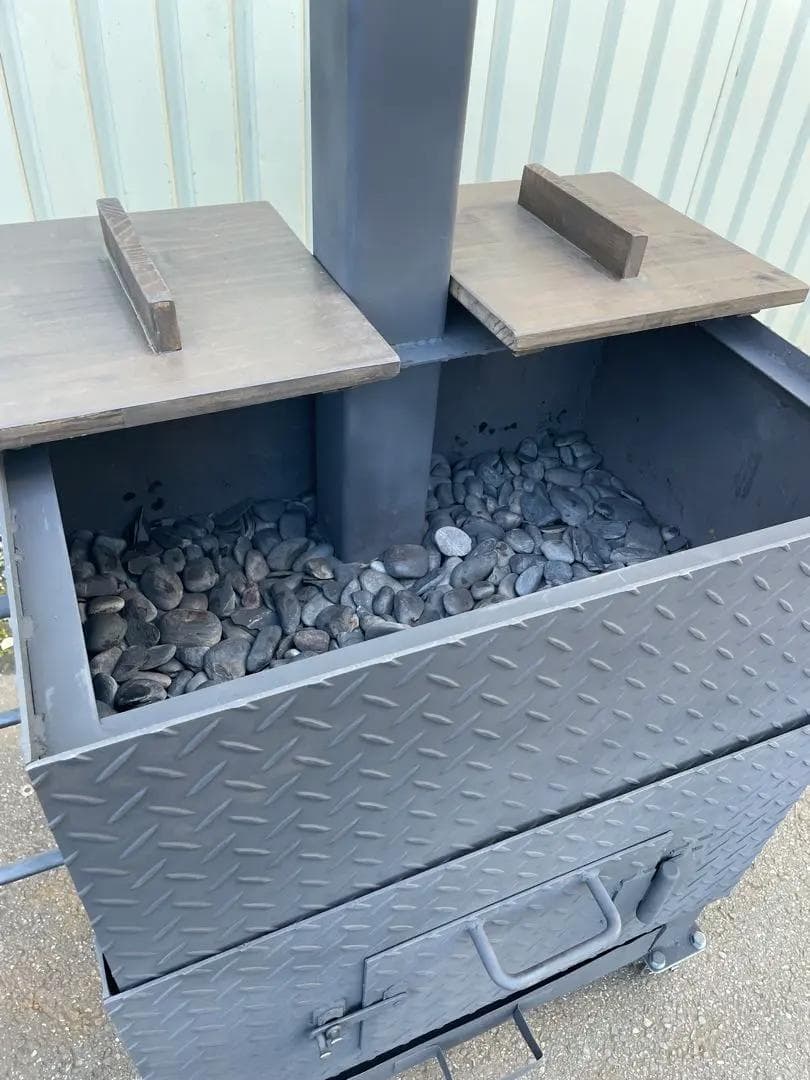 【新品・鉄製】石焼いも焼き機・BBQ鉄板焼き機　※引き取り限定‼