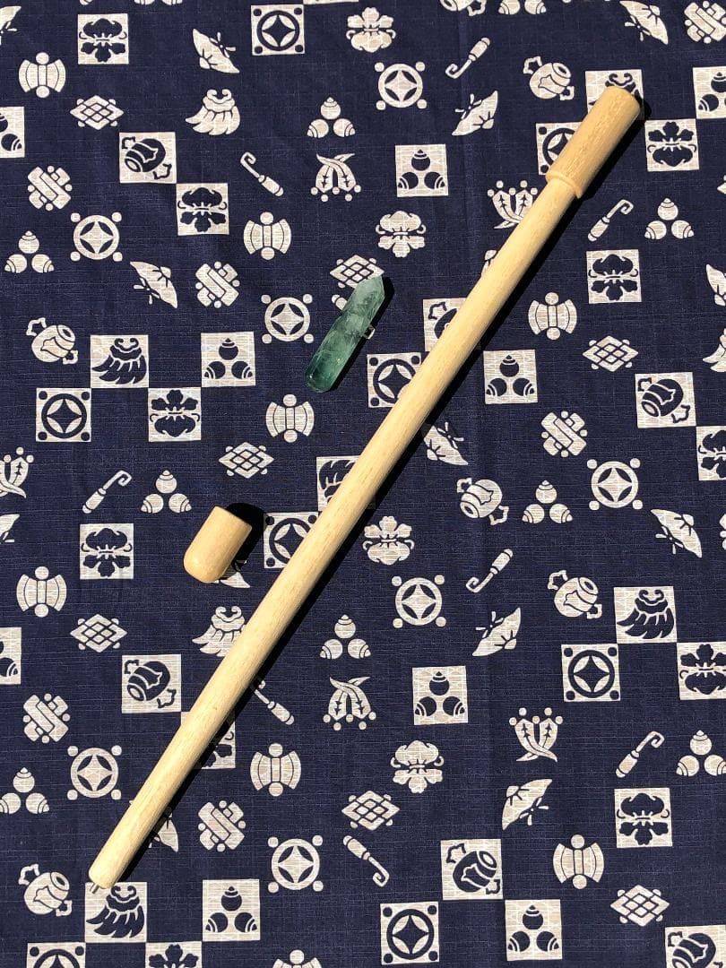 ハンドメイド 木製 フローライトの杖