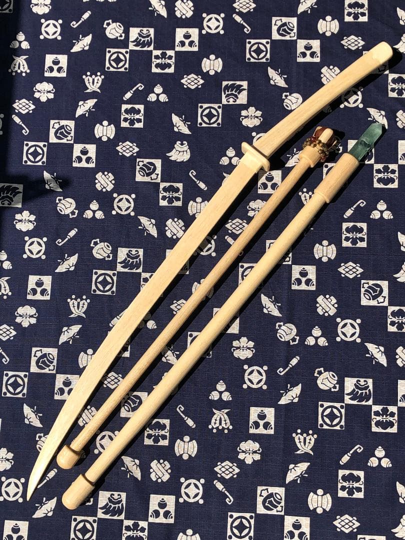 ハンドメイド 木製 フローライトの杖