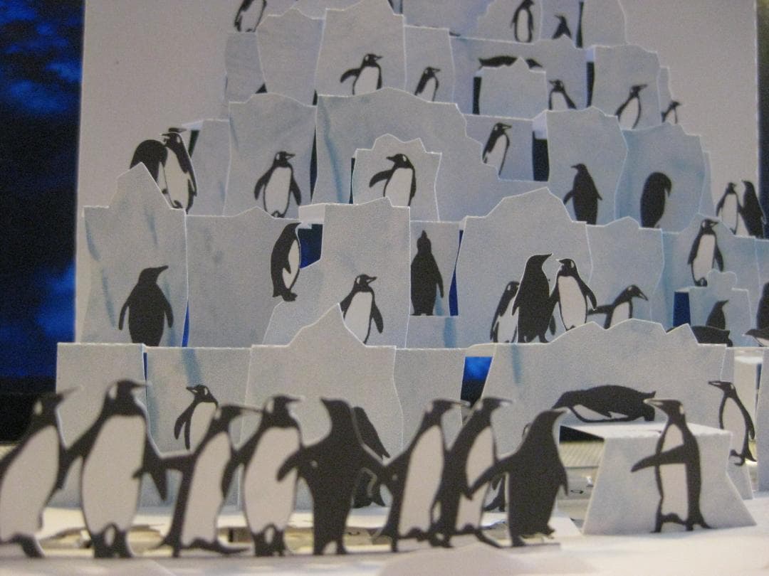 ポップアップ切り絵「ペンギン合コン」