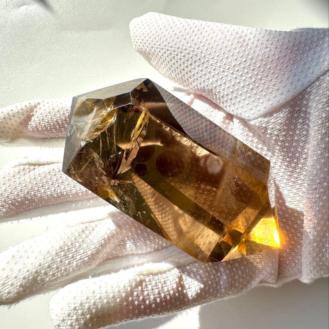 透明感 影山入り スモーキークォーツ ダブルポイント