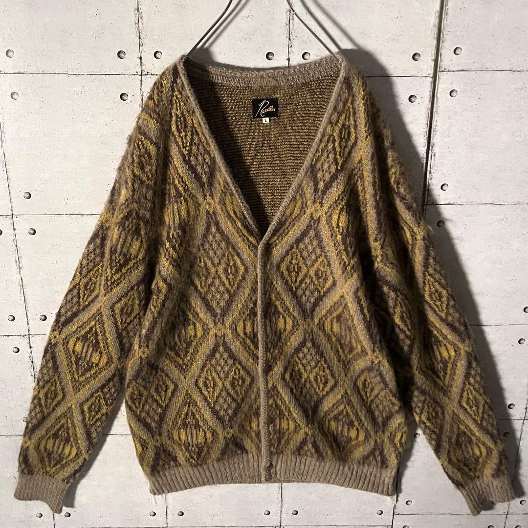 【入手困難】ニードルスNeedles☆ジオメトリック柄モヘヤカーディガン希少L