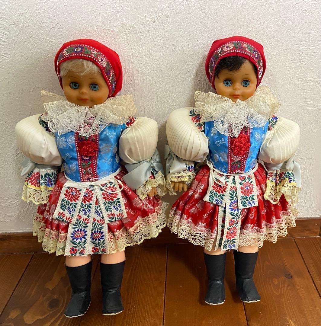 チェコ人形　ハンドメイド　民族衣装　2体　アンティーク　レトロ　スロヴァキア