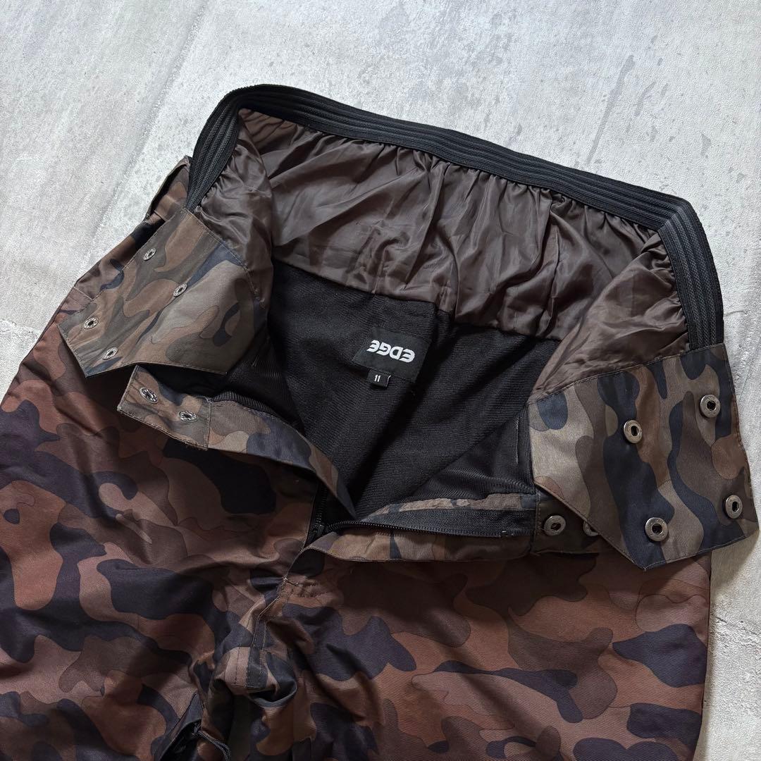 美品 スノーボードウェア 上下セット コーデュロイ 黒 カモフラ ユニセックス