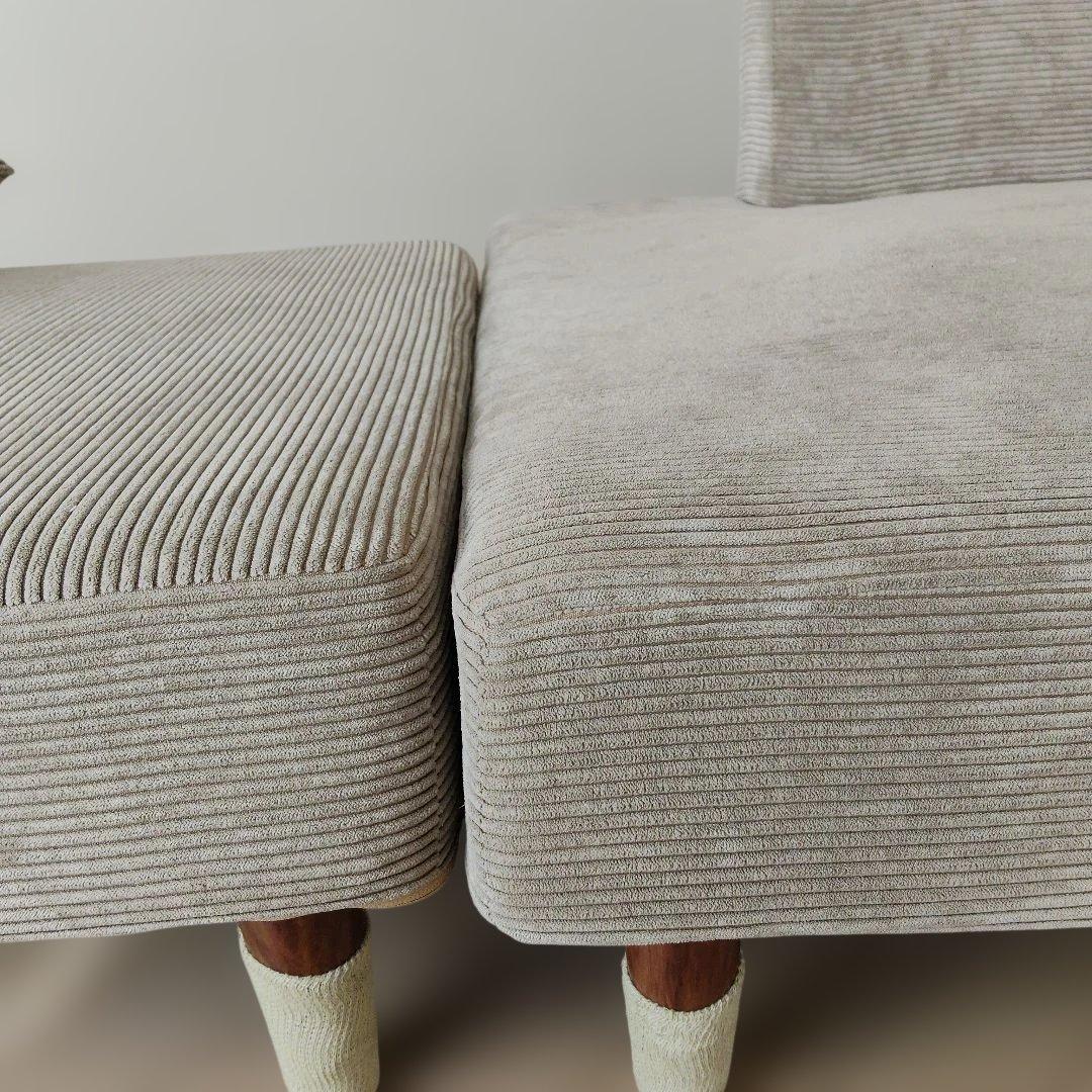 【引取限定】ニトリ　ベージュ コーデュロイ ソファベッド