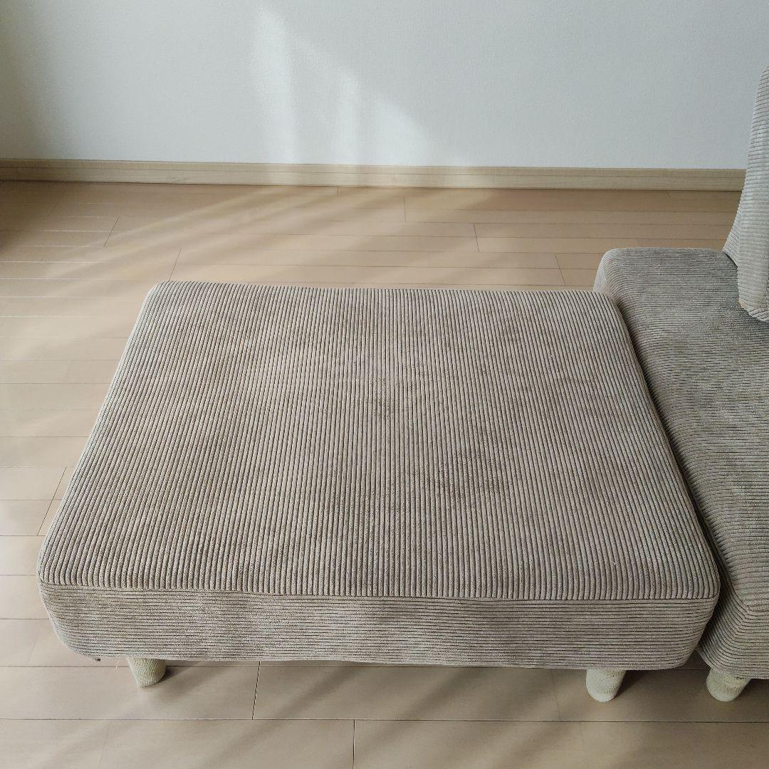 【引取限定】ニトリ　ベージュ コーデュロイ ソファベッド