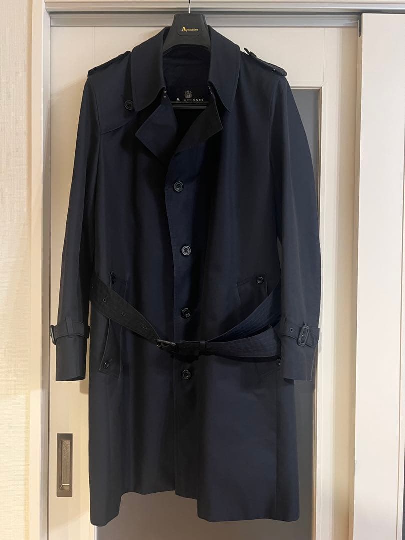 Aquascutum トレンチコート（ライナー付）／ネイビー／40（ＸＬ）
