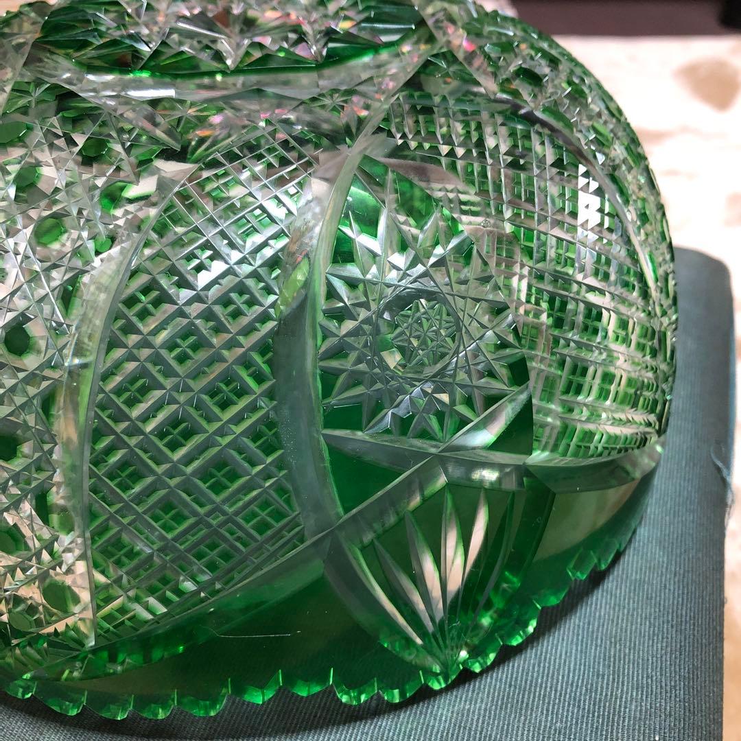 カットガラス　サラダボウル　切子