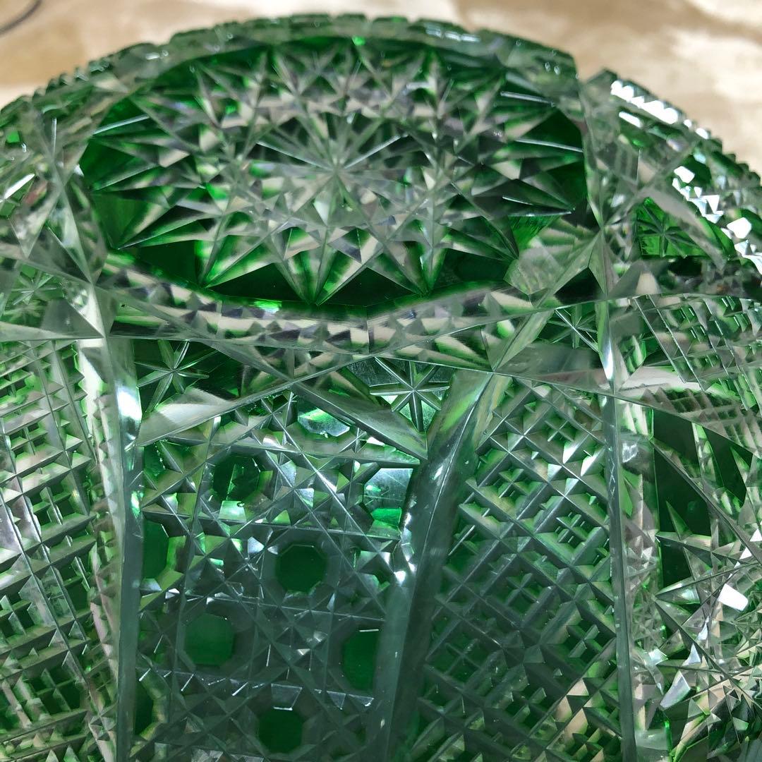 カットガラス　サラダボウル　切子