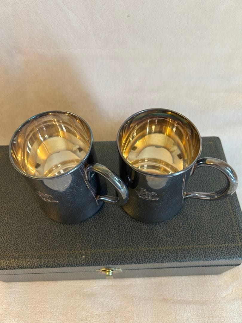 純銀製 マグカップ ペア SV1000 411g 銀座山崎　箱付き 完品