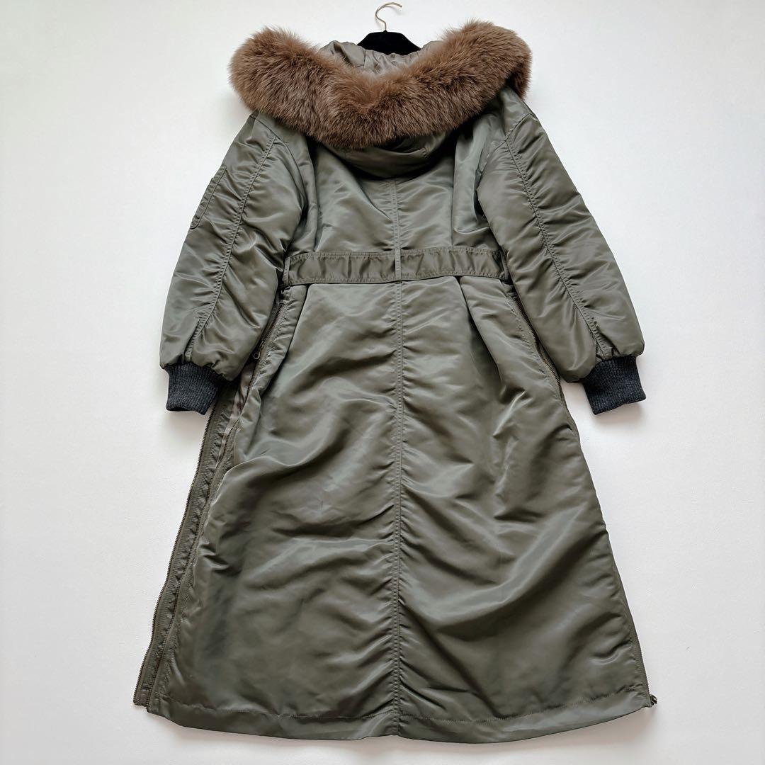 希少✧ グレースクラス ロングミリタリーコート フォックスファー 中綿入り38