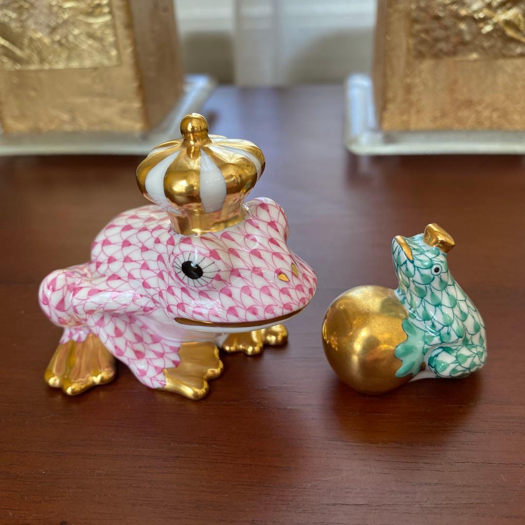 HEREND ヘレンド フィギュリン カエルのプリンス　ピンク