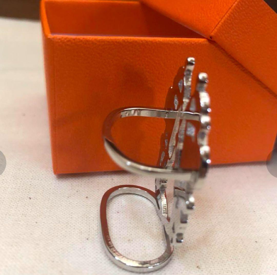 エルメス　HERMES　スカーフリング　ブリッドドゥガラ　シルバー