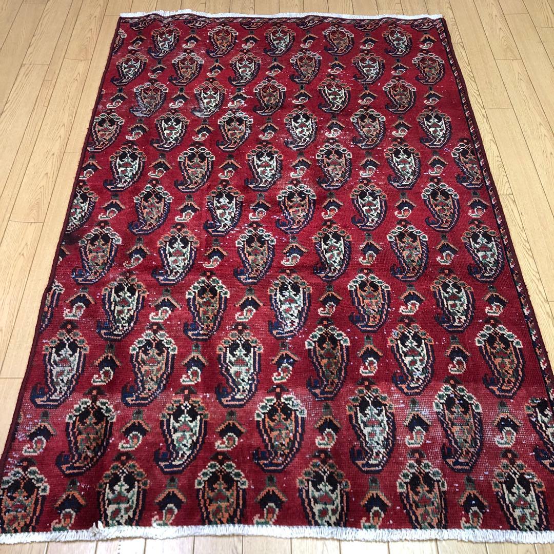ペルシャ絨毯 ヴィンテージラグ 147×97cm 手織り オールドpersia