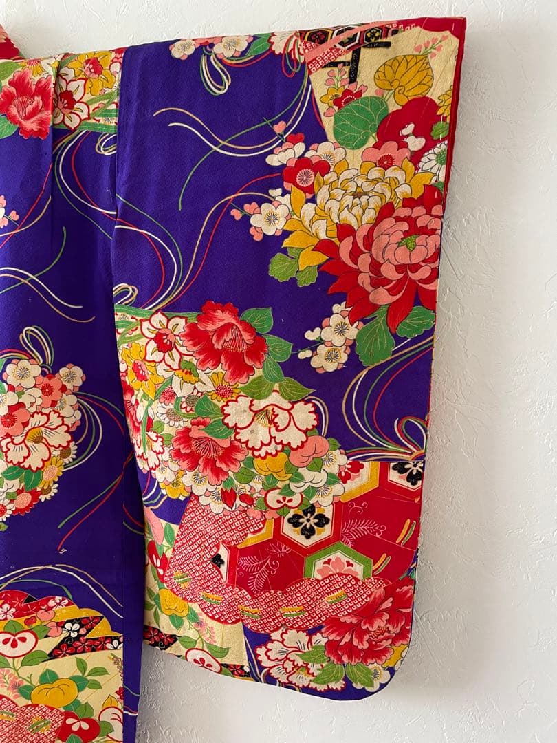 七五三　3歳　アンティークお着物セット　正絹　被布