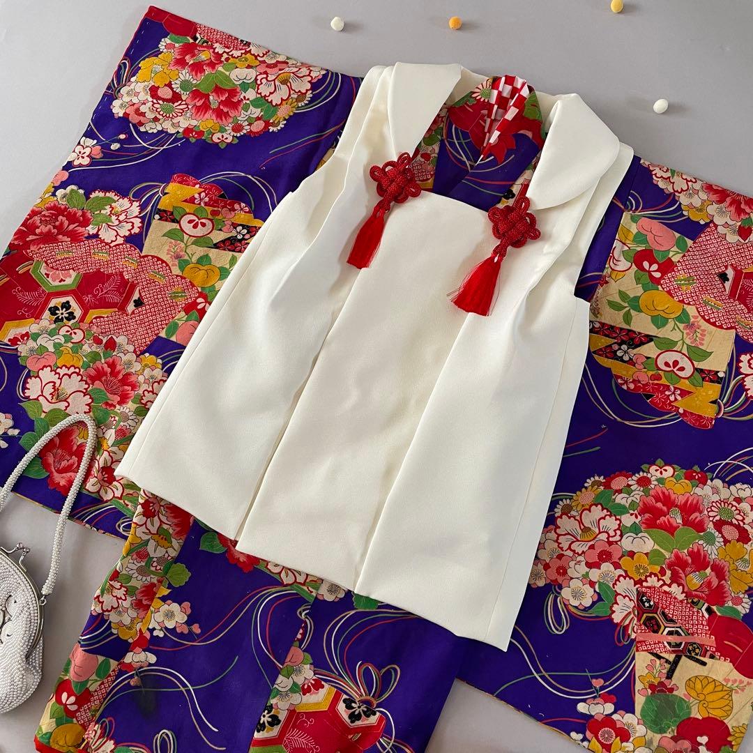 七五三　3歳　アンティークお着物セット　正絹　被布