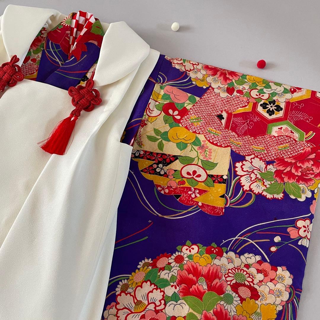 七五三　3歳　アンティークお着物セット　正絹　被布