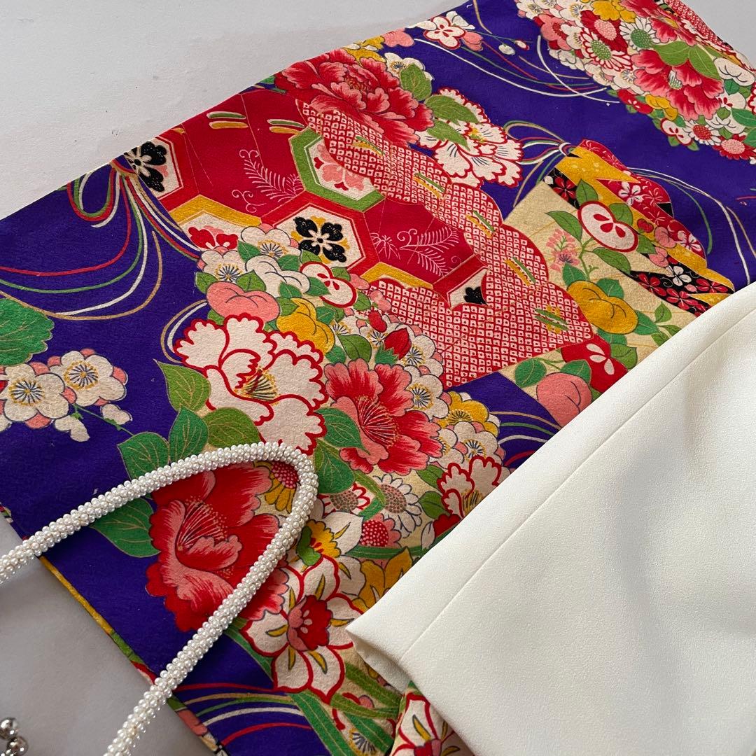 七五三　3歳　アンティークお着物セット　正絹　被布