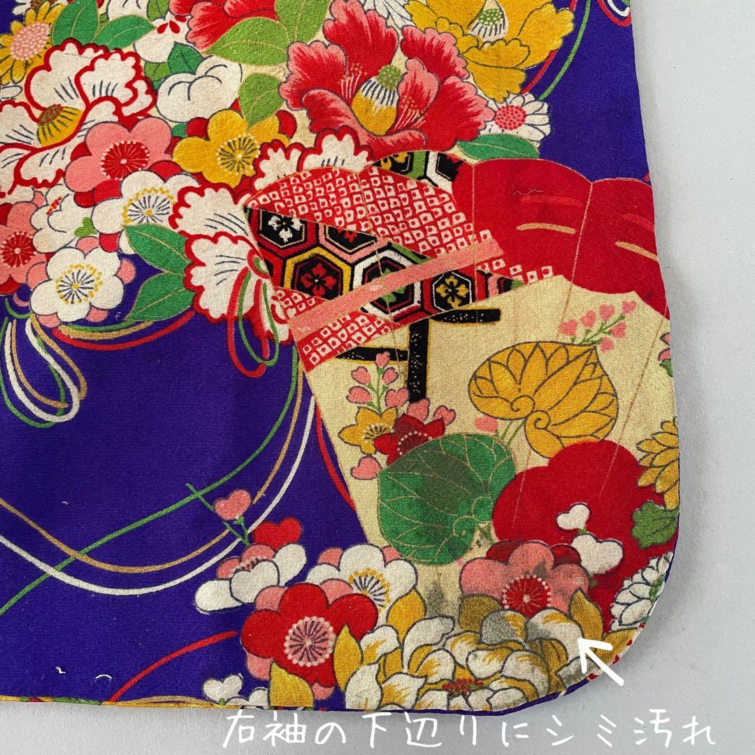 七五三　3歳　アンティークお着物セット　正絹　被布