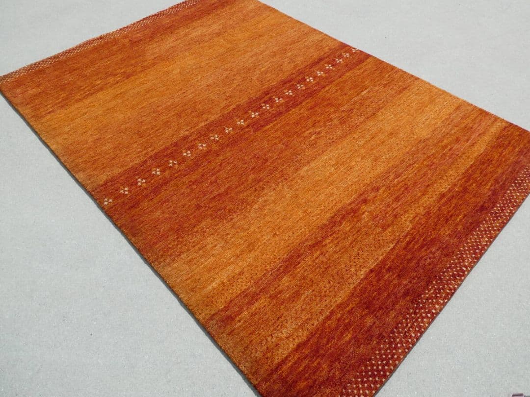 もうすぐハロウィンSALE　201×140cm　ギャッベ　ペルシャ絨毯　手織り