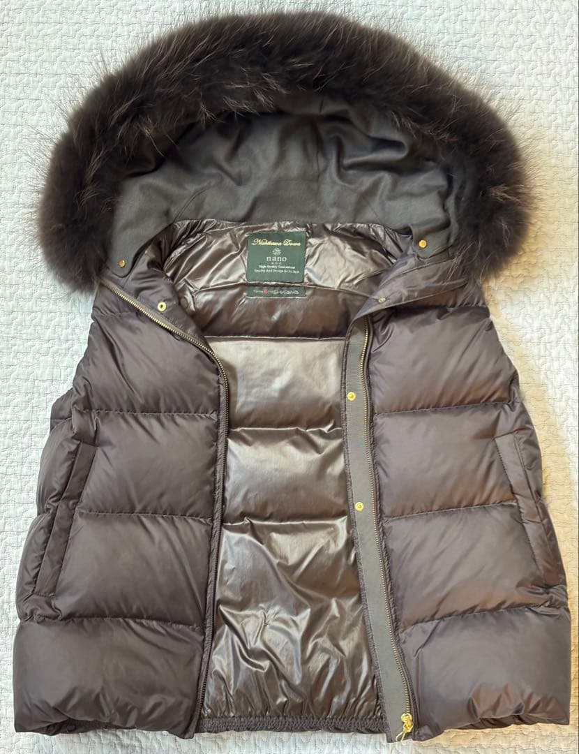 ナノユニバース　西川ダウン　ダウンベスト　チャコール　38