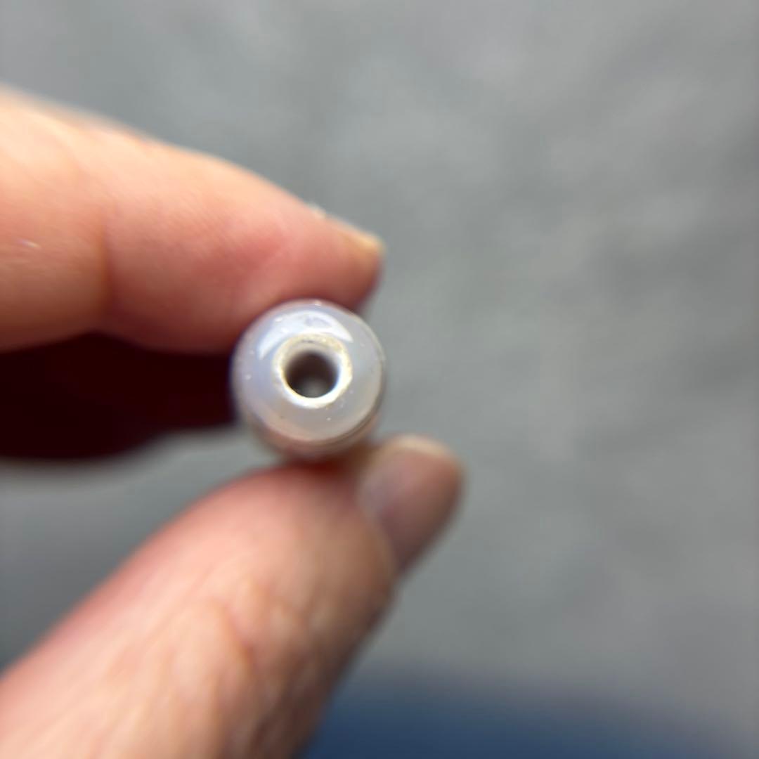 瑪瑙　銀線水蓮花天珠　11-199