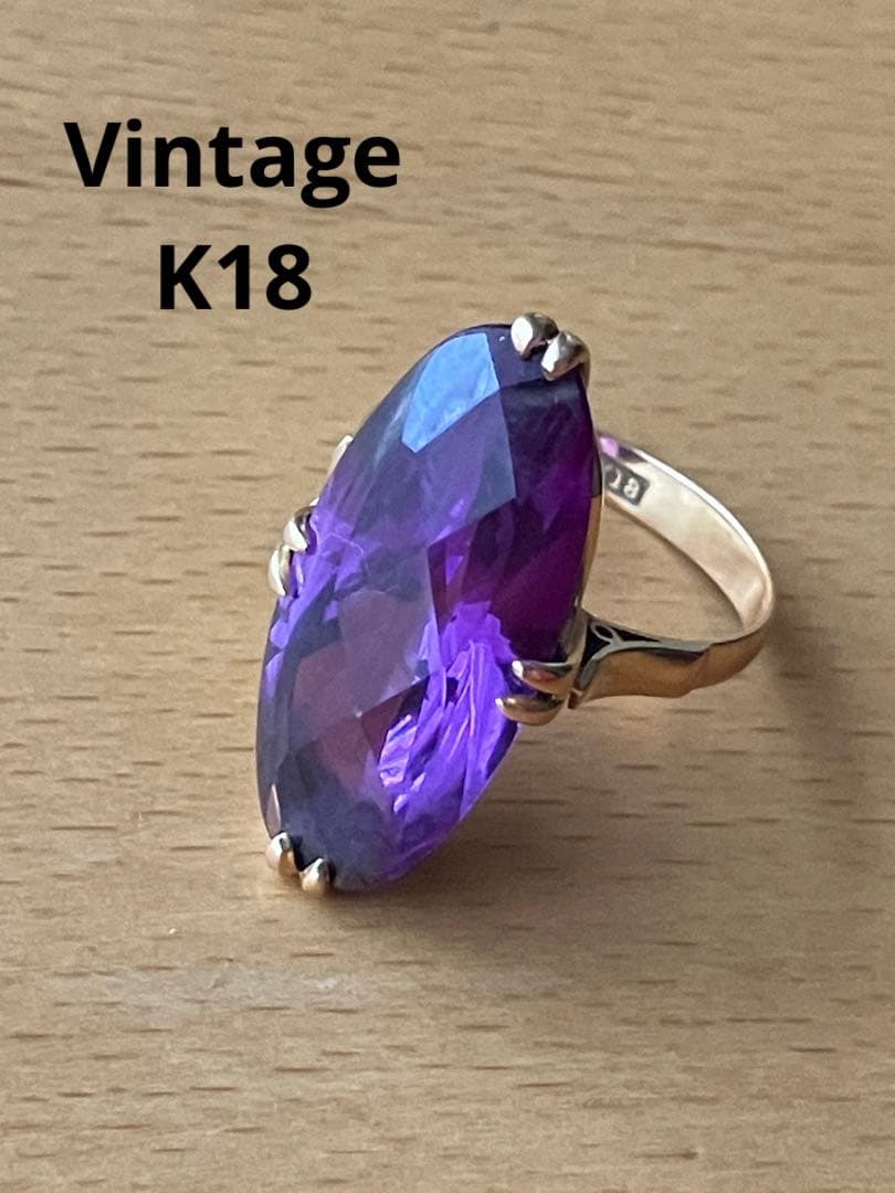 K18 18金　750 ゴールド　ビンテージ　リング