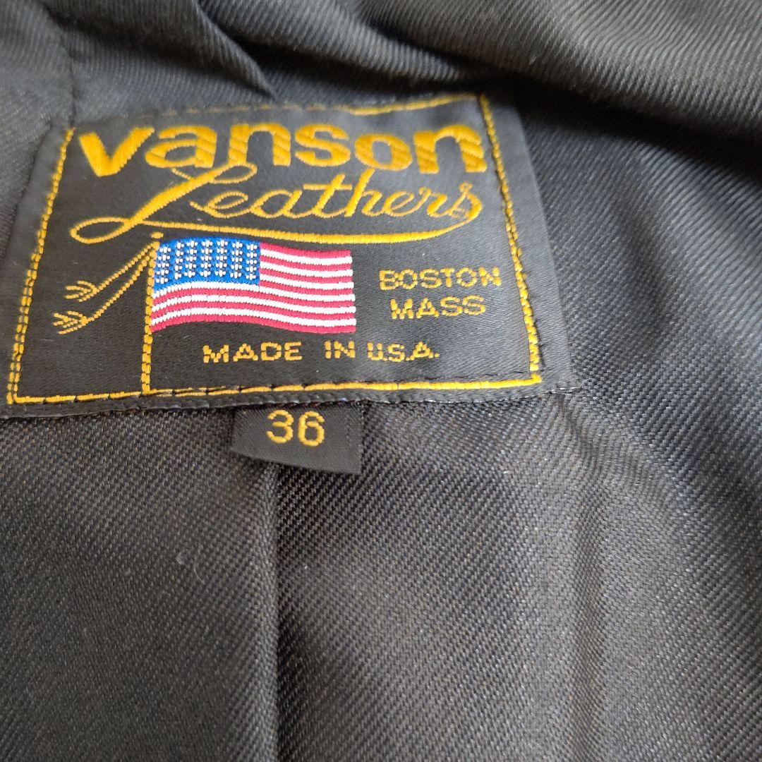 VANSON バンソン ENF エンフィールド 茶 36 ライダース 革ジャン