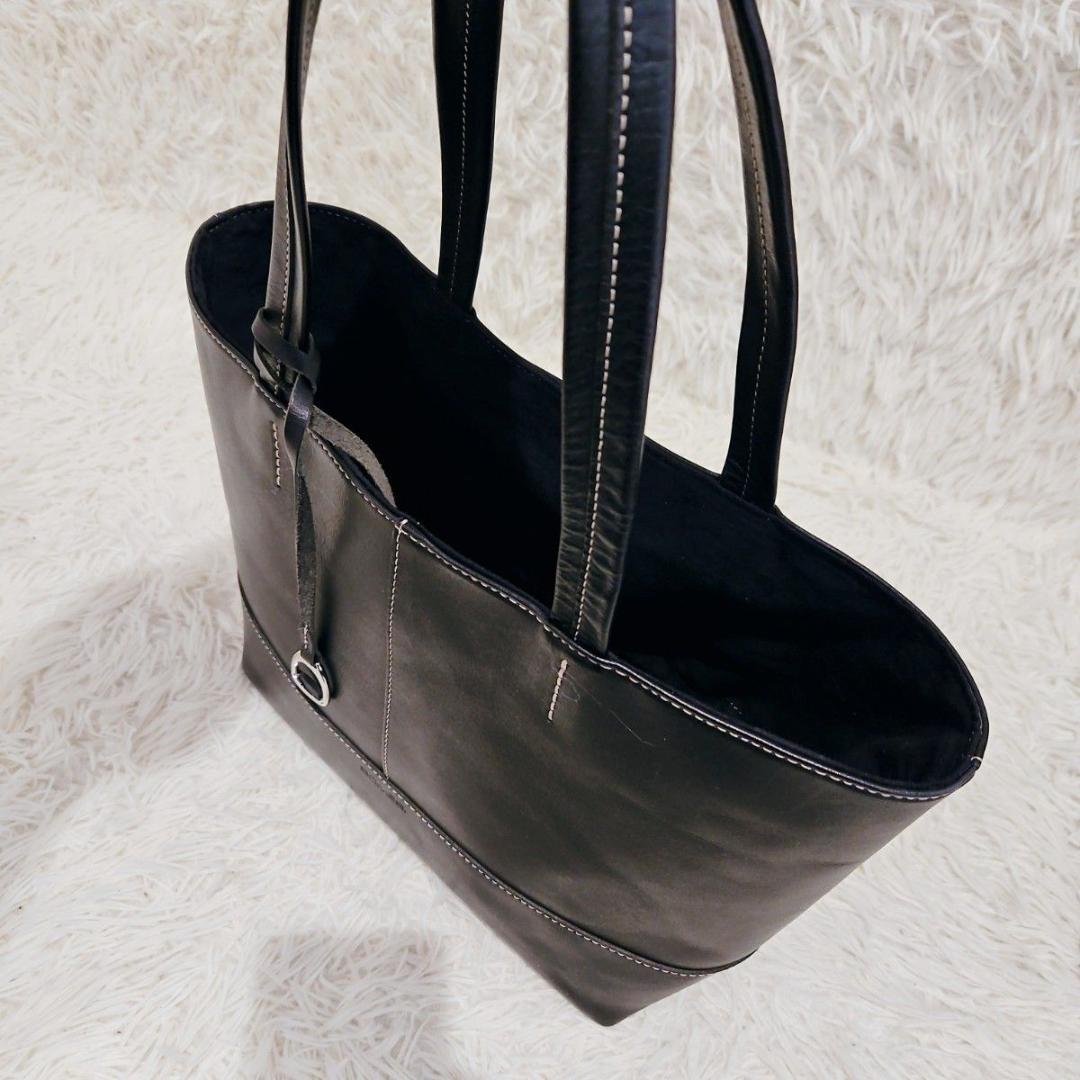 美品 ソメスサドル 巾着 トートバッグ オルター チャーム 肩掛け A4 黒