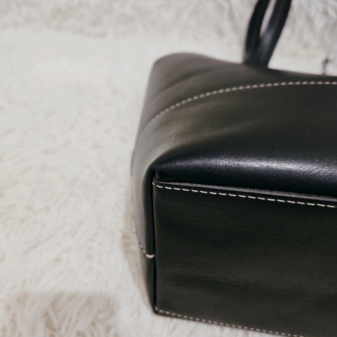 美品 ソメスサドル 巾着 トートバッグ オルター チャーム 肩掛け A4 黒