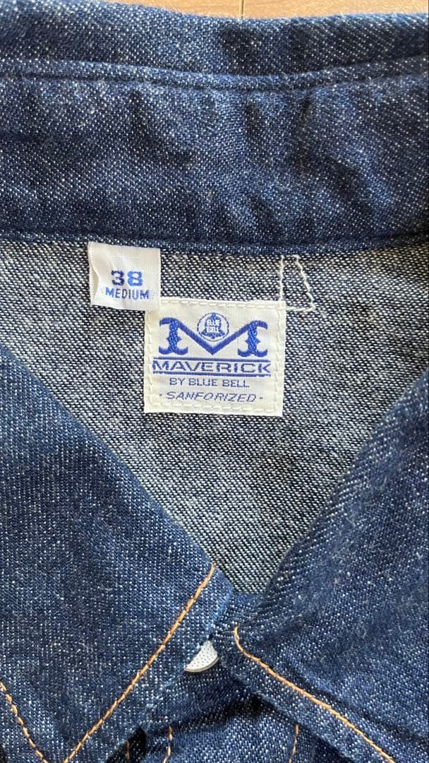 日本製　size M 38 マーベリック　ウエスタンデニムシャツ インディゴ