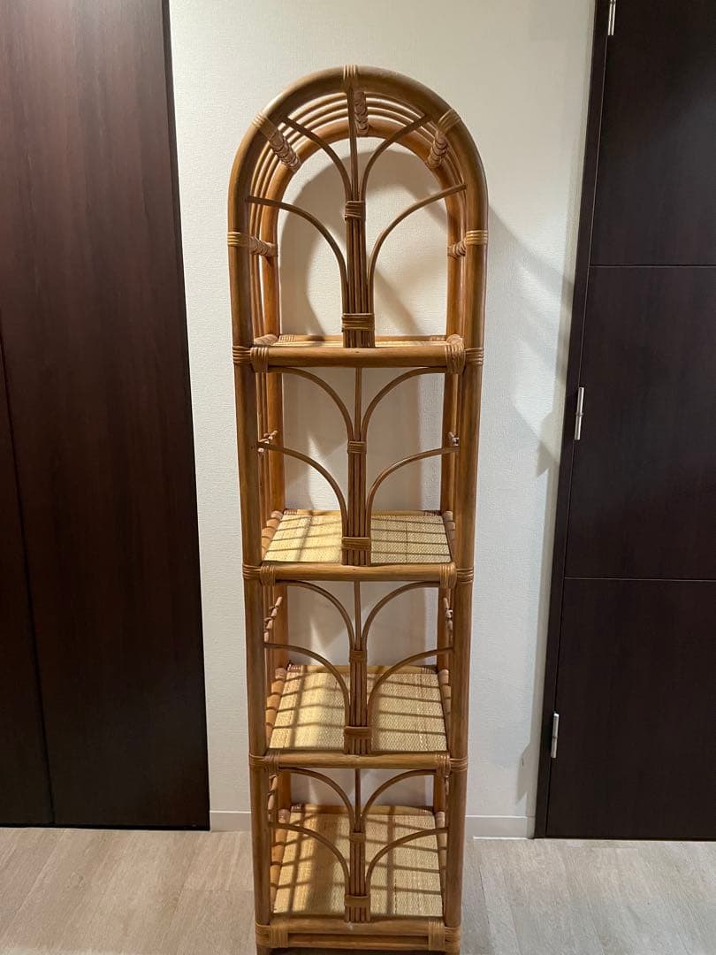 ラタン製4段シェルフ