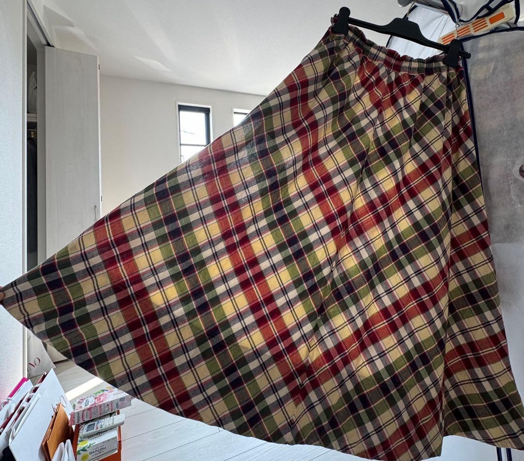 チェック柄 クロップドシャツ＆ロングスカート セット♡写メアップしました 2点S