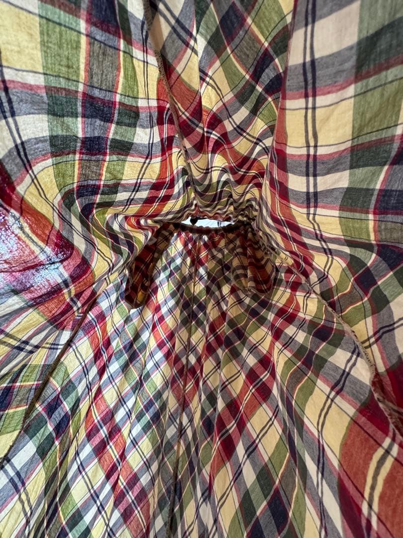 チェック柄 クロップドシャツ＆ロングスカート セット♡写メアップしました 2点S