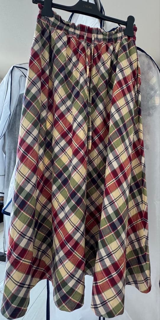 チェック柄 クロップドシャツ＆ロングスカート セット♡写メアップしました 2点S